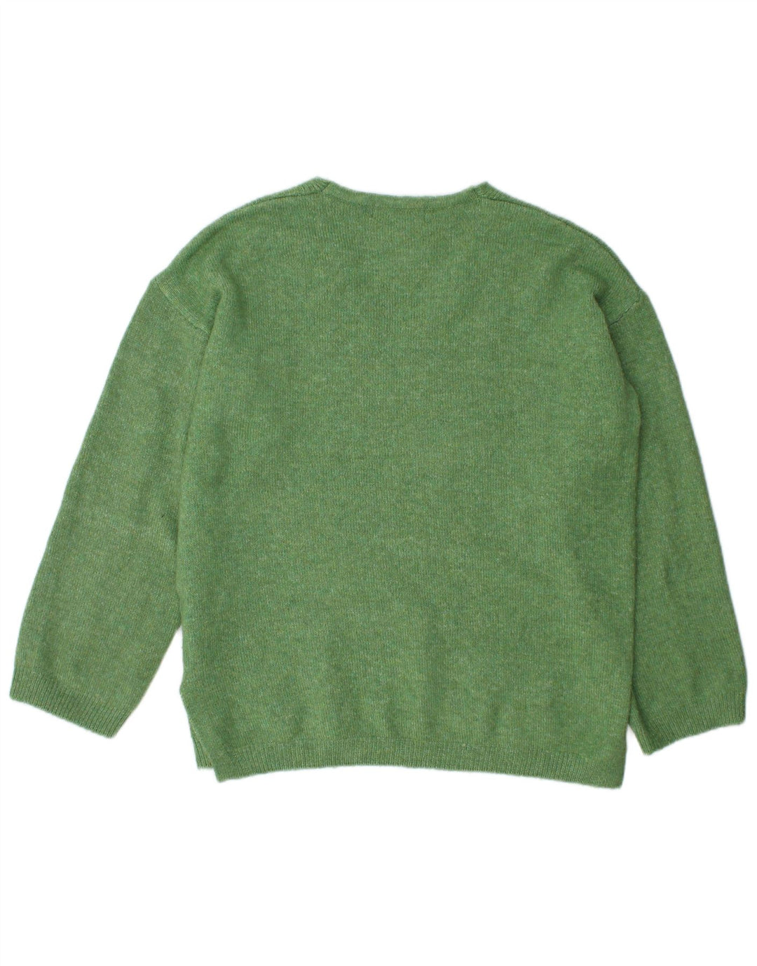 Marks & Spencer Womens Oversized V-Neck Jumper Sweater UK 14 Medium Green
