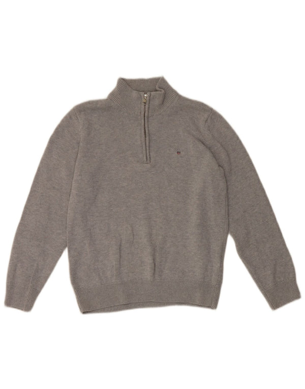 Gant Pull col zippé garçon 11-12 ans Gris Coton