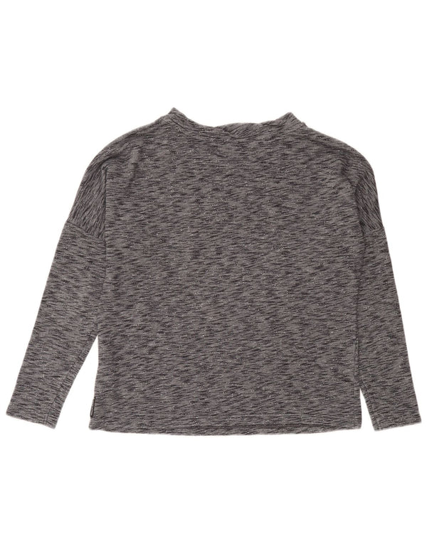 Armani Jeans Dame Grafisk Top Langærmet IT 42 Medium Grå Flecked