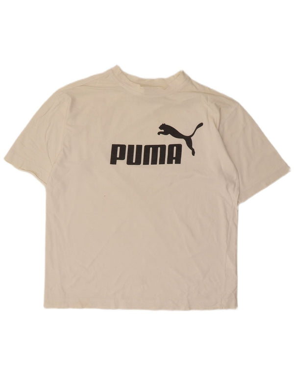 Puma Herre Grafisk T-Shirt Top Lille Hvid Bomuld