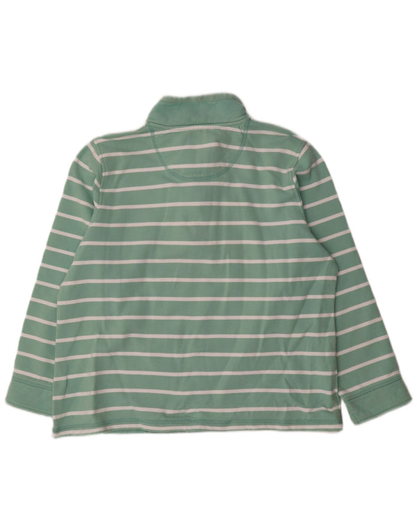 Crew Clothing Felpa da donna con collo con zip Maglione UK 18 XL Verde a righe