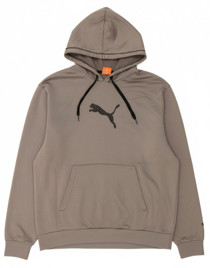 PUMA Mens Graphic Hoodie Jumper XL Grey Polyester