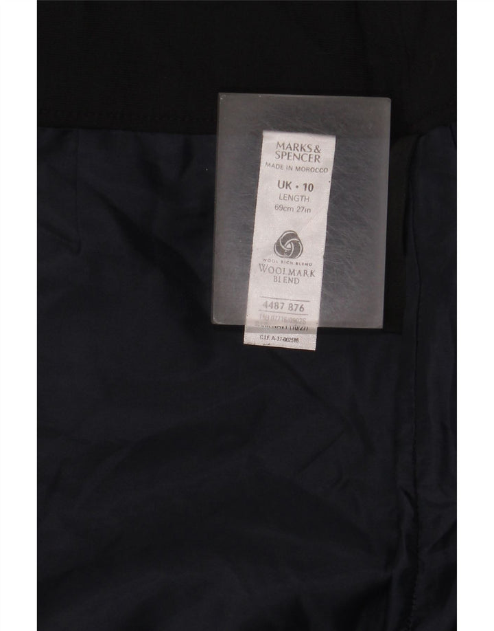 Marks & Spencer Womens Pencil Skirt UK 10 Small W28  Navy Blue Polyester