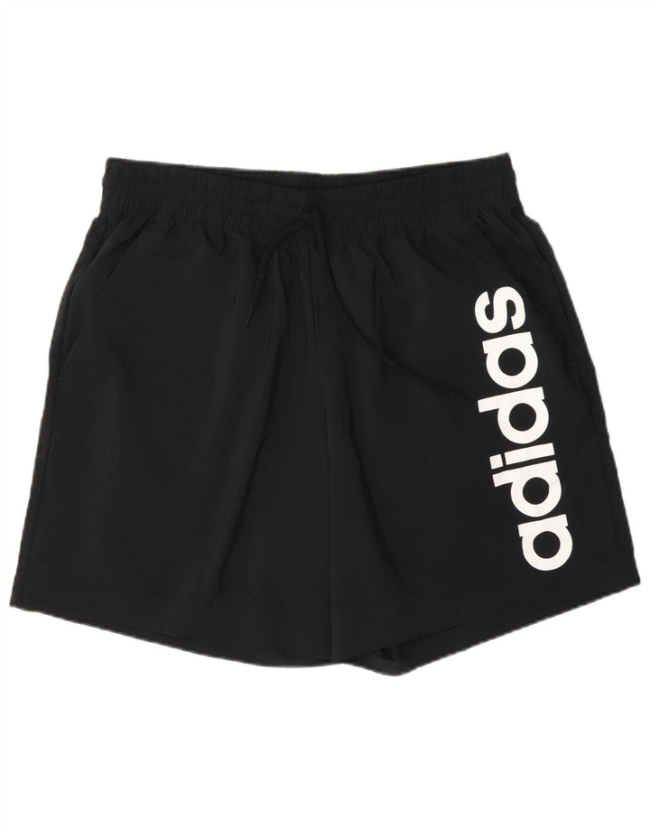 Pantaloncini sportivi grafici da uomo Adidas grandi in poliestere nero