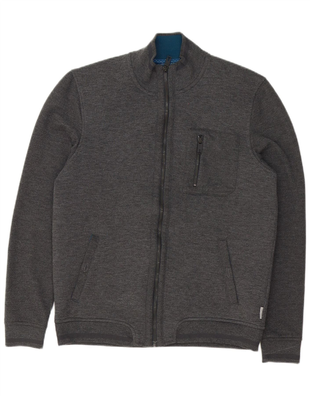Ted Baker Mens Tracksuit Top Jacket Size 3 Medium Grey Polyester