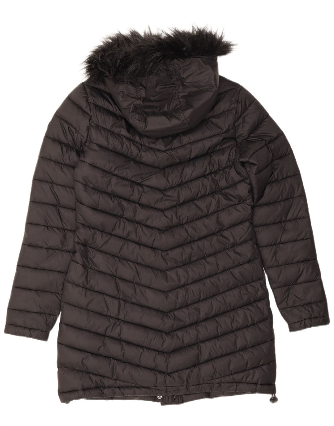Superdry Womens Hooded Padded Coat UK 14 Medium Black Nylon