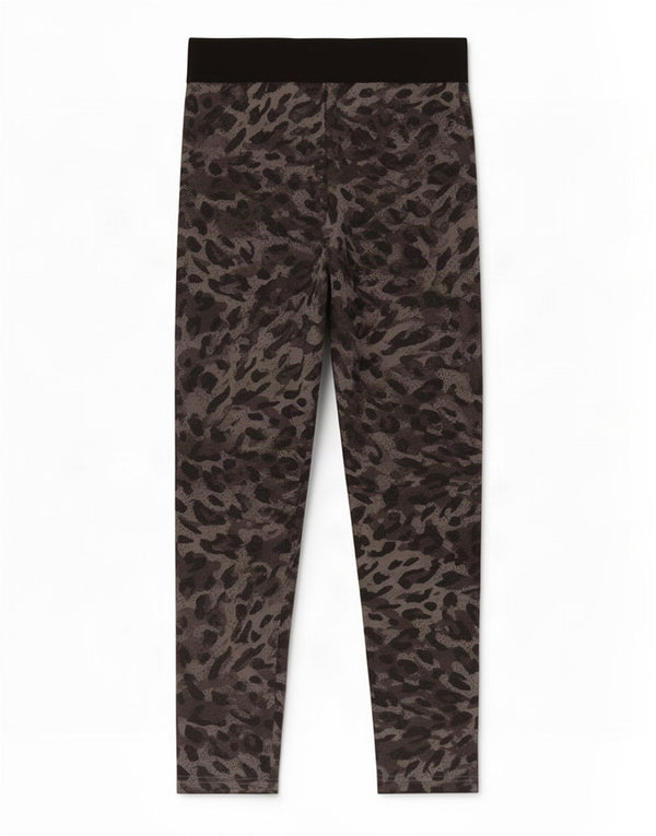 Adidas Womens Crop Leggings UK 8/10 Pequeno Cinza Animal Print