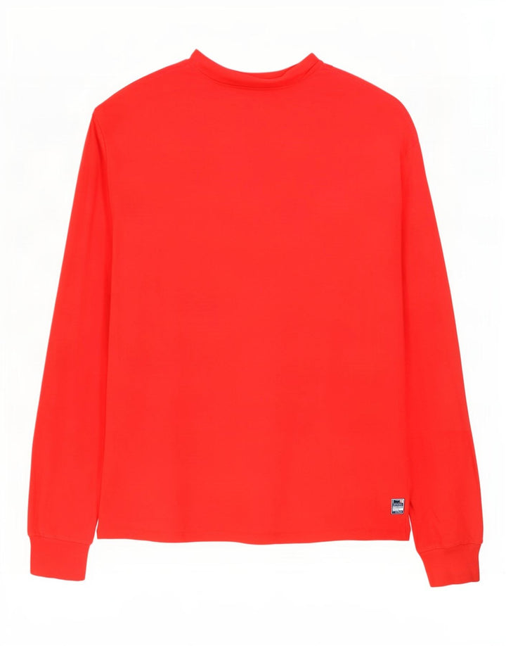 Champion Camiseta de manga larga para hombre de algodón rojo grande