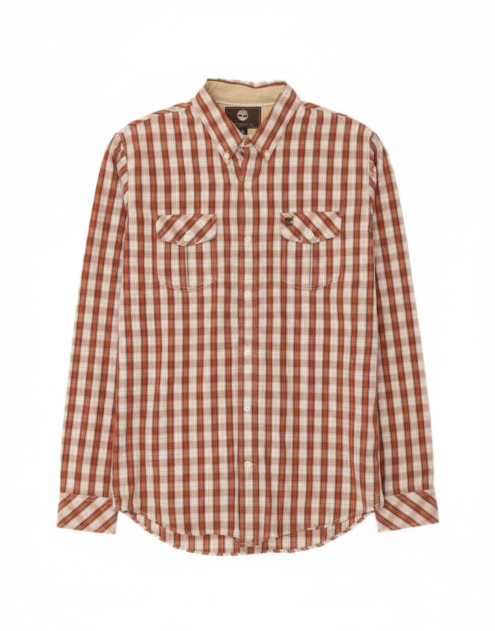 TIMBERLAND Mens Slim Fit Shirt Medium Red Check Cotton