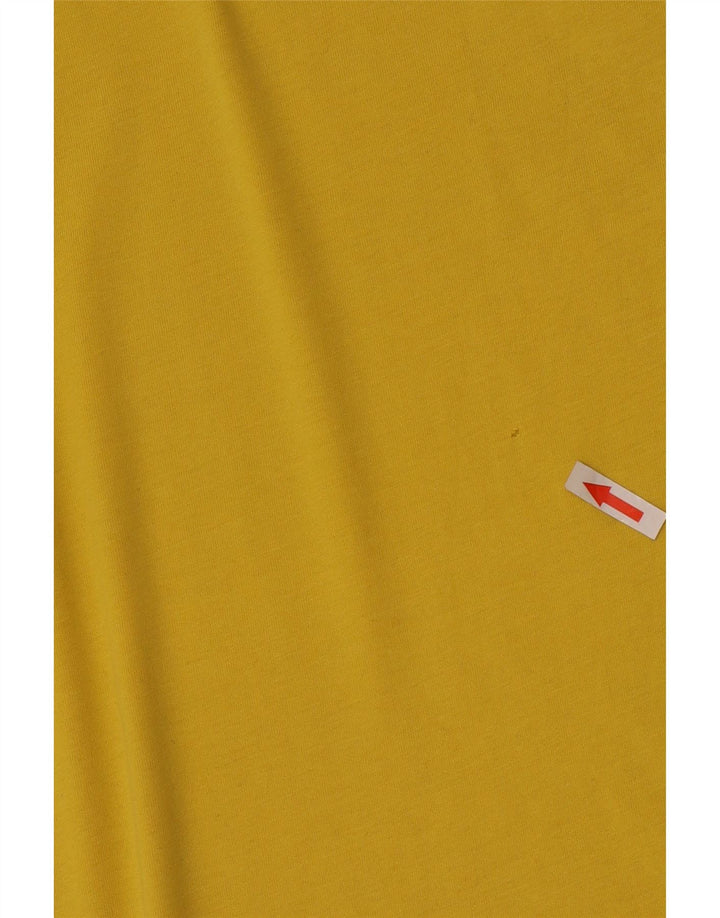 K-Way Mens T-Shirt Top Large Yellow Cotton