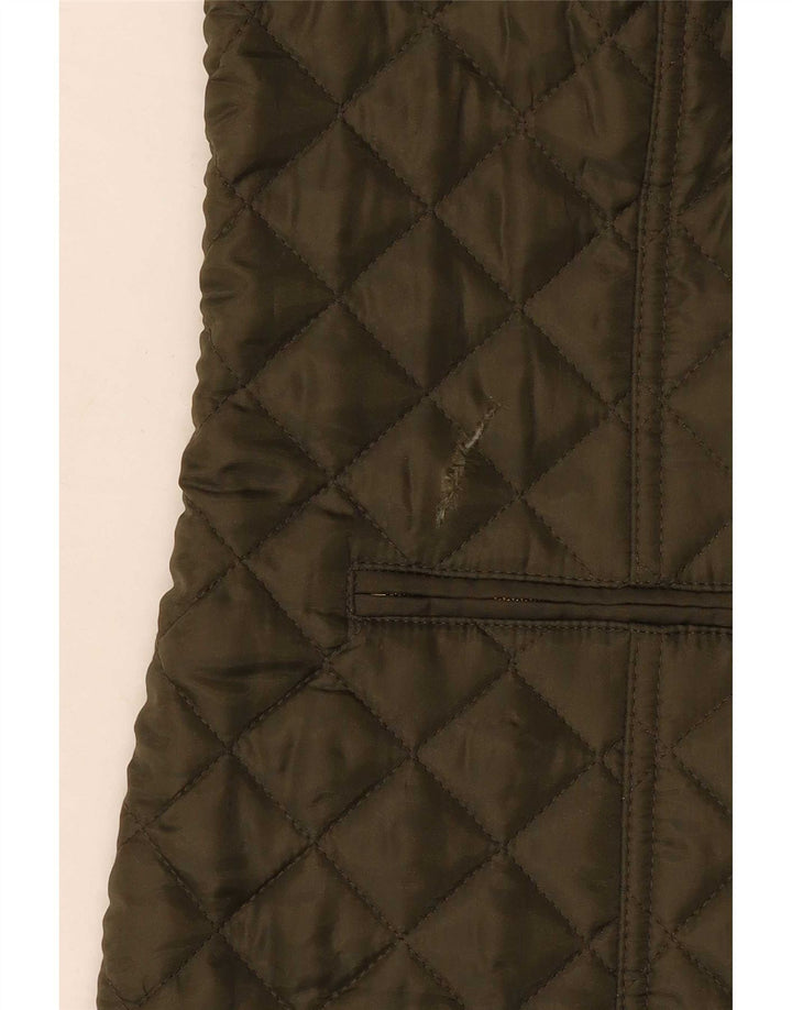 Tommy Hilfiger Womens Quilted Gilet UK 12 Medium Khaki Polyester