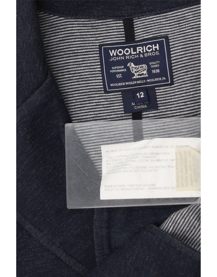 Woolrich Boys 3 Button Blazer Jacket 11-12 Years Navy Blue Cotton
