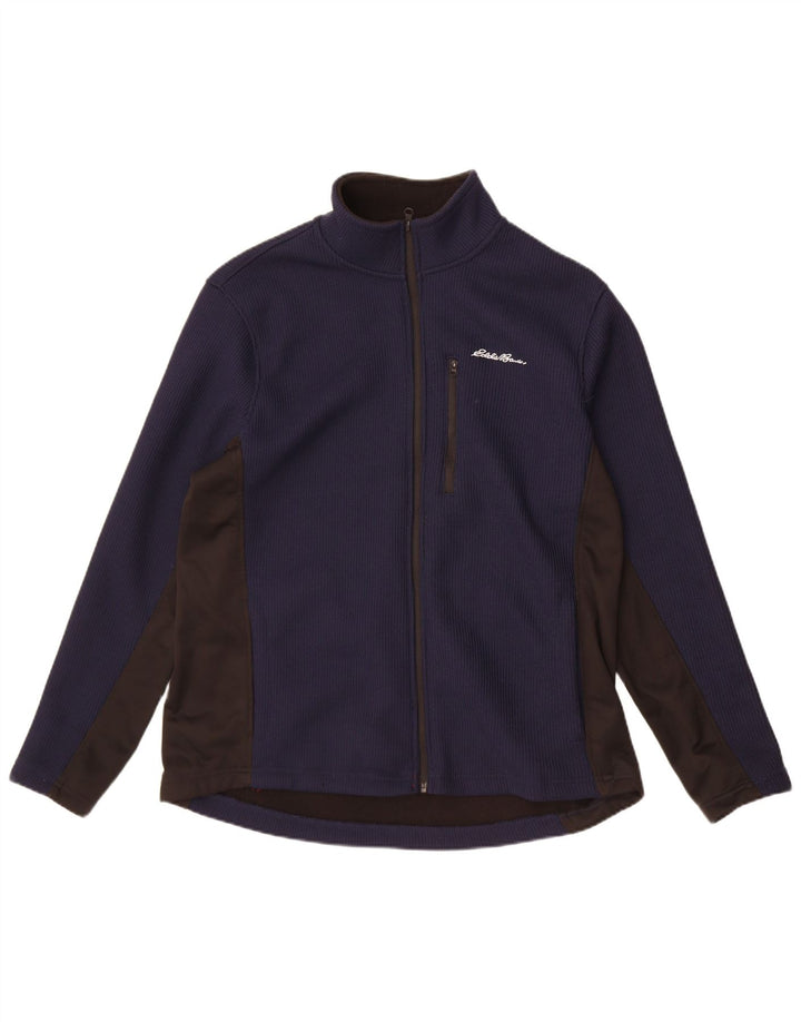 Eddie Bauer Mens Tracksuit Top Jacket Large Navy Blue Colourblock Polyester