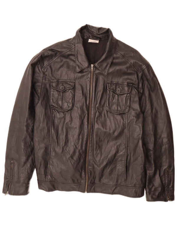 In Extenso Veste en cuir pour homme UK 44 2XL Noir