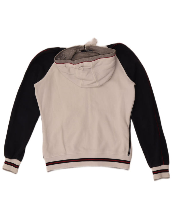 Felpa con cappuccio e zip da donna Champion UK 10 Small Cotone color block bianco