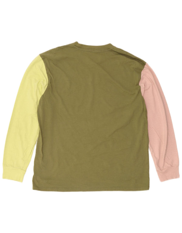 Levi's Mens Relaxed Top Long Sleeve Medium Green Colourblock Cotton
