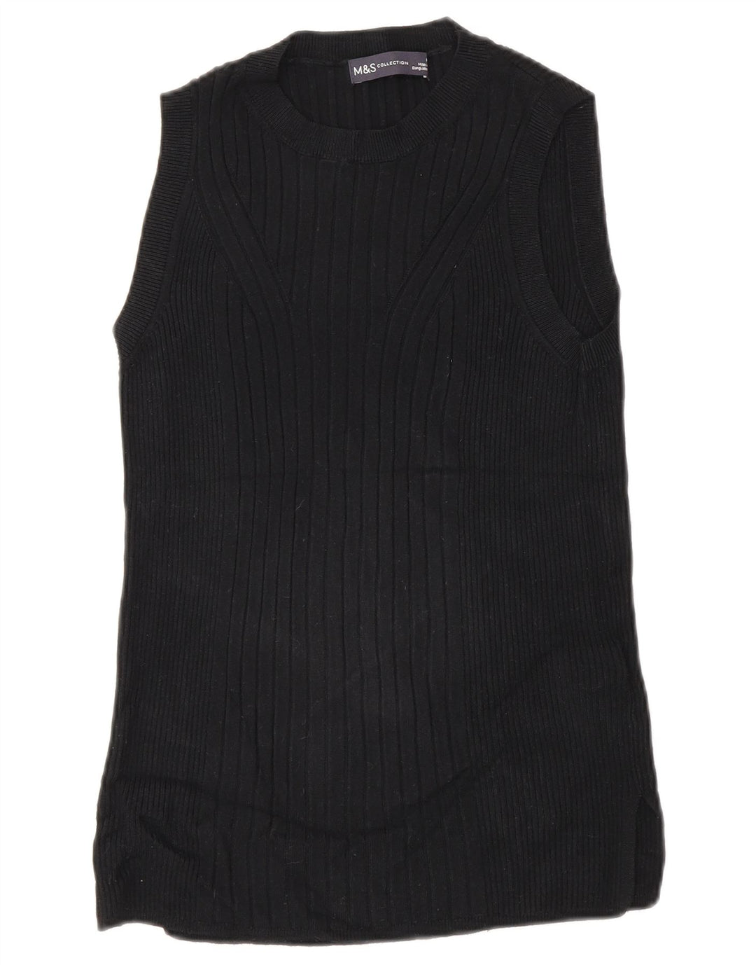 Marks & Spencer Womens Vest Top UK 14 Medium Black Viscose