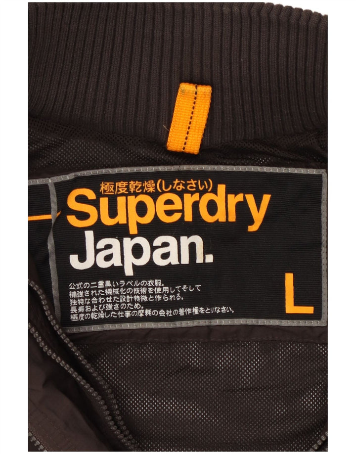 Damska kurtka wiatrówka SUPERDRY UK 14, duża, czarna nylonowa