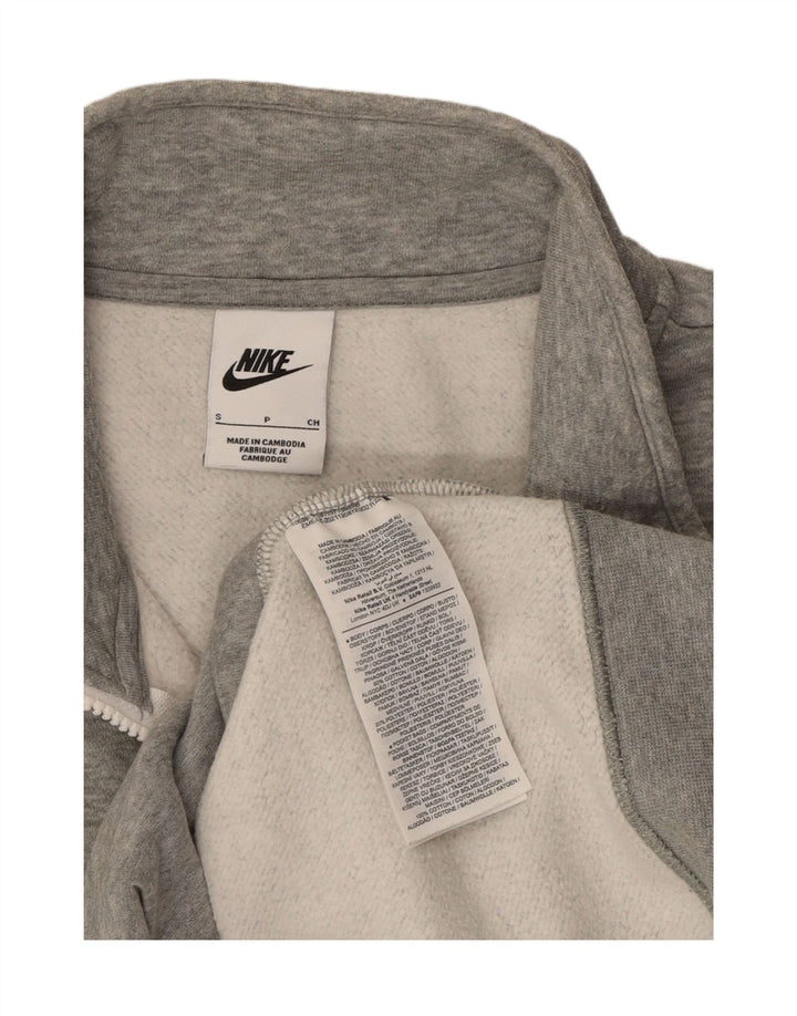 NIKE Mens Zip Neck Sweatshirt Jumper Small Grey Cotton Vintage Nike and Second-Hand Nike from Messina Hembry 