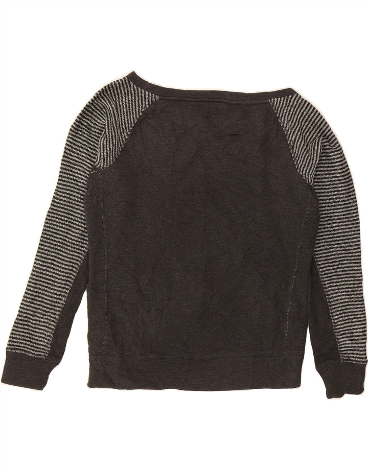 NIKE Womens Dri Fit Oversized Sweatshirt Jumper UK 10 Small Grey Striped Vintage Nike and Second-Hand Nike from Messina Hembry 