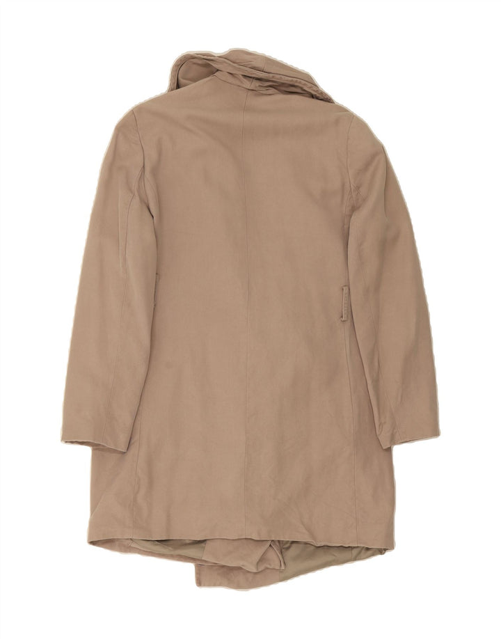 JACQUES VERT Womens Open Overcoat UK 12 Medium Beige Lyocell Vintage Jacques Vert and Second-Hand Jacques Vert from Messina Hembry 