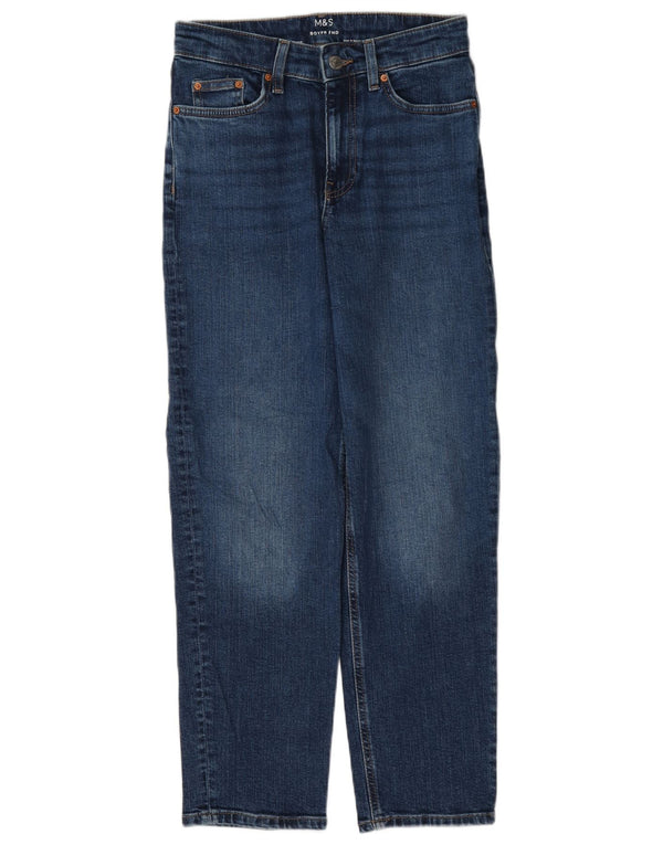 Marks & Spencer Womens Boyfriend Straight Jeans UK 8 Small W27 L27 Blue