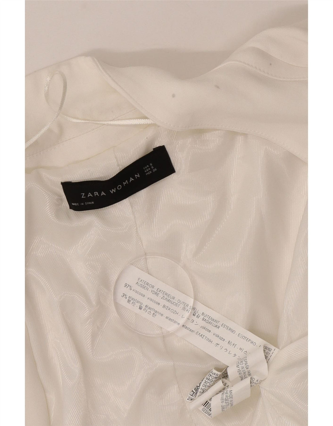 Zara Damen-Blazer, übergroß, offen, Gr. 10, Größe S, Weiß