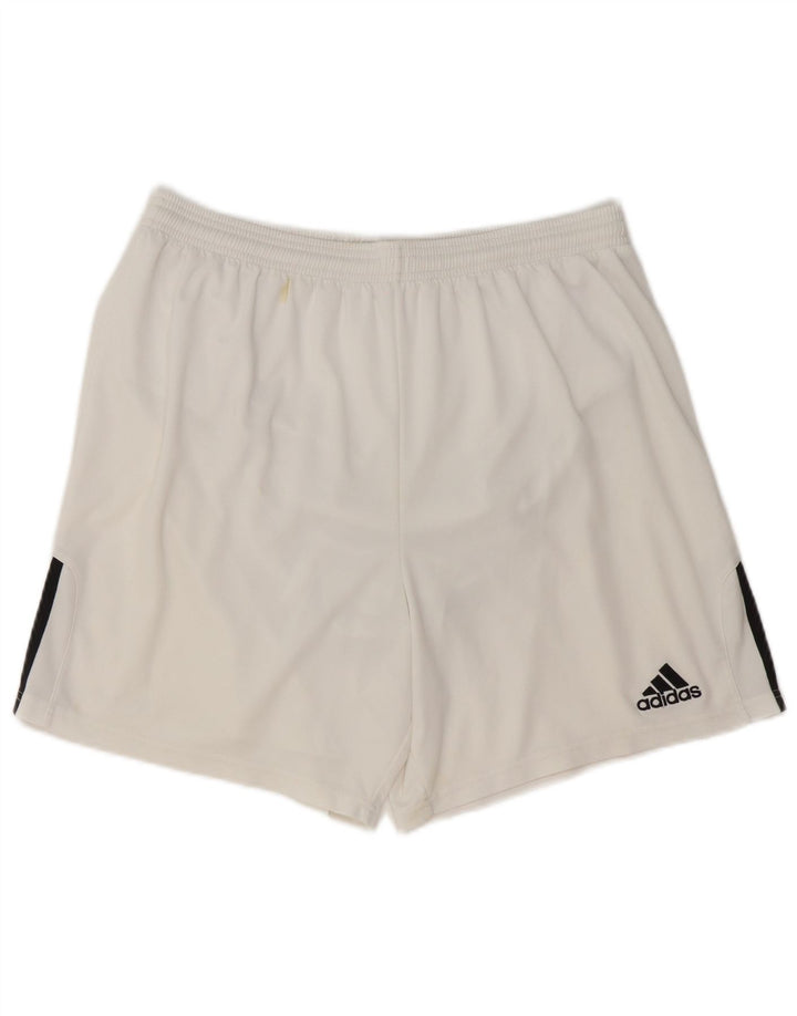 Adidas Short de sport pour homme Large Blanc Colorblock Polyester