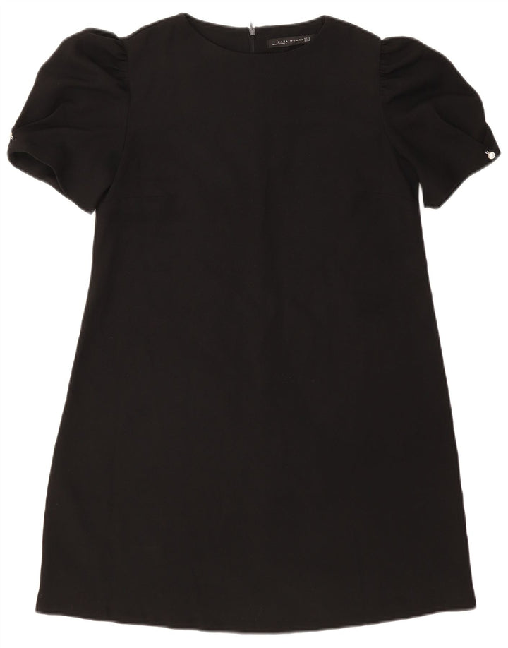 Zara Womens A-Line Dress UK 12 Medium Black Polyester