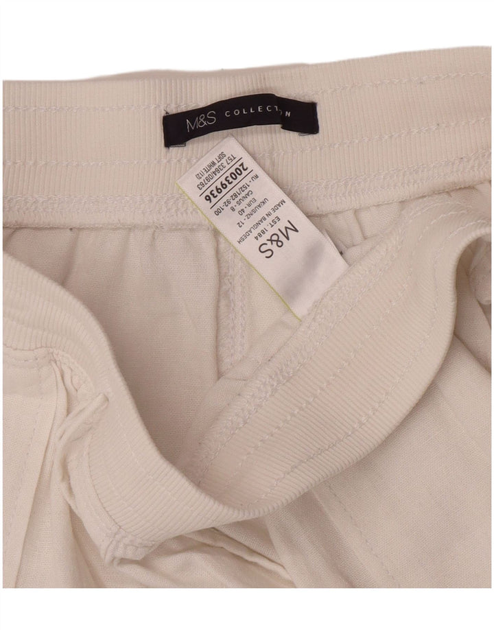 Marks & Spencer Damen Chinoshorts UK 12 Medium W30 Weißes Leinen