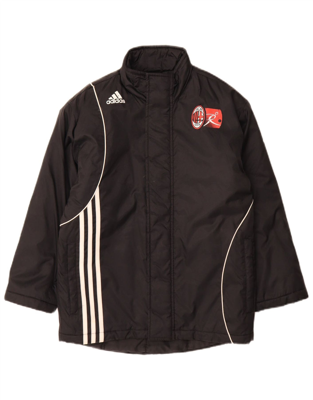 Adidas Boys AC Milan Padded Coat 9-10 Years Black Polyester