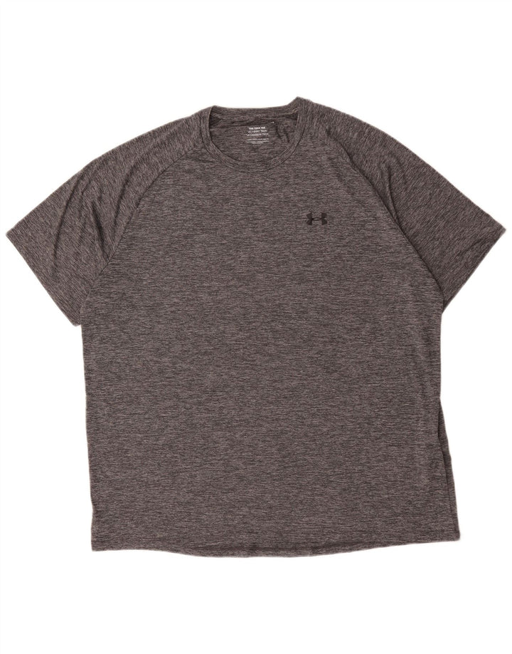 Under Armour Mens T-Shirt Top 2XL Grey Flecked Polyester