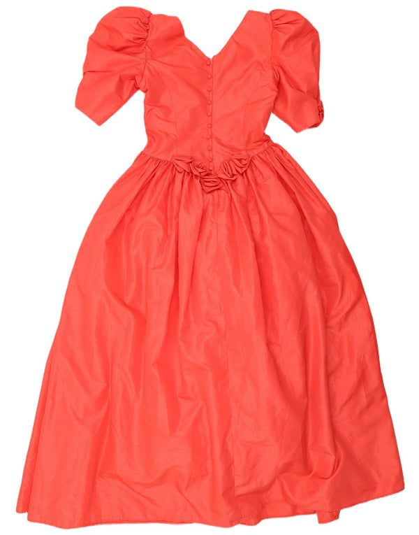 Vintage Damen Maxi Prinzessin Kleid UK 10 Small Pink