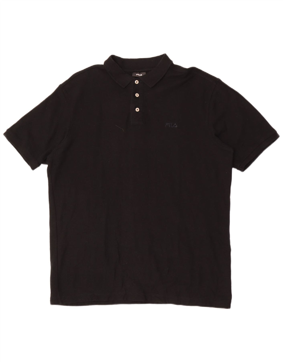 Fila Mens Polo Shirt XL Black Cotton