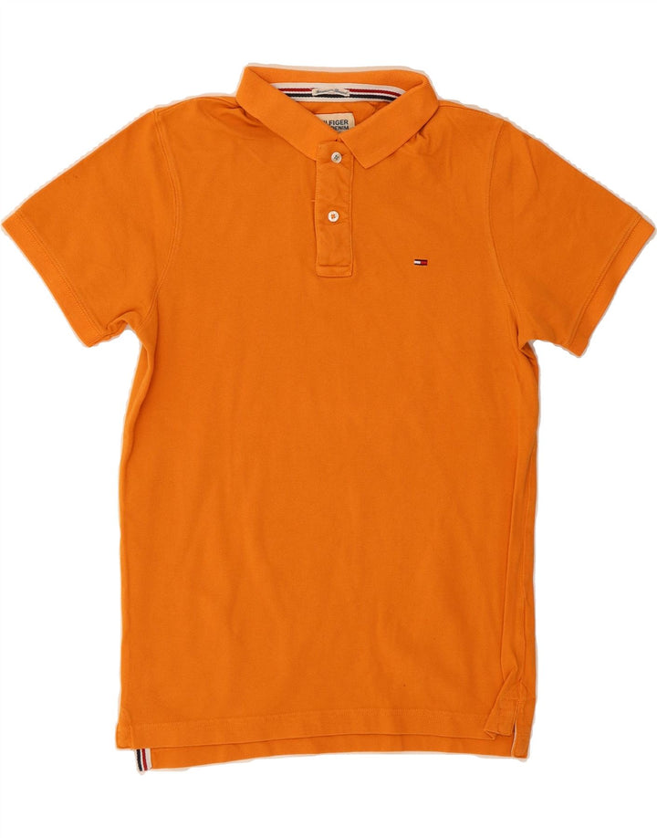 TOMMY HILFIGER Mens Polo Shirt Medium Orange Cotton Vintage Tommy Hilfiger and Second-Hand Tommy Hilfiger from Messina Hembry 