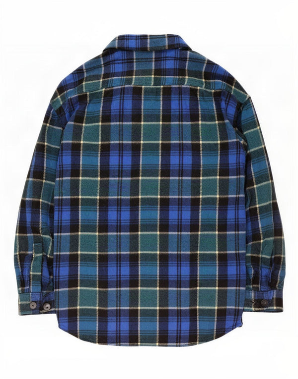 Zara Chemise surdimensionnée en flanelle pour femme UK 10 Petit coton à carreaux bleus
