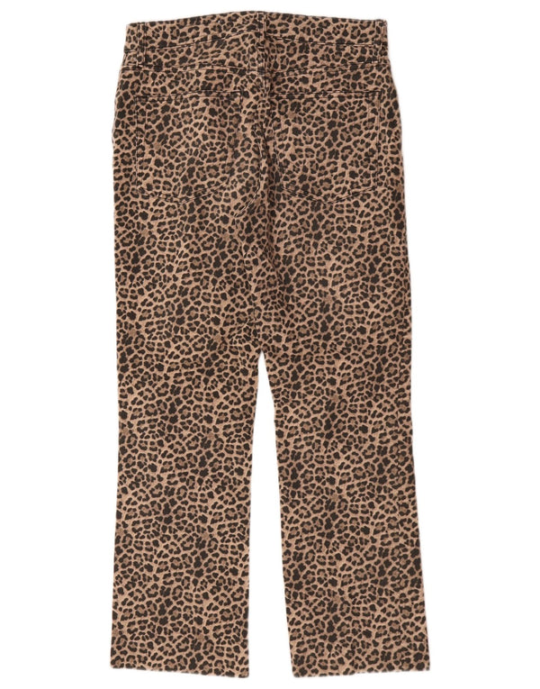 Gerade Freizeithose für Damen von Zara, EU 38, Größe S, W28, L26, Braun, Tiermuster