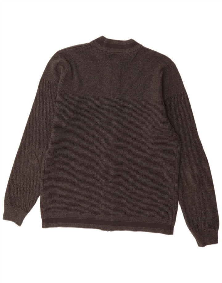 Zara Herre cardigan sweater med fuld lynlås mellemgrå bomuld