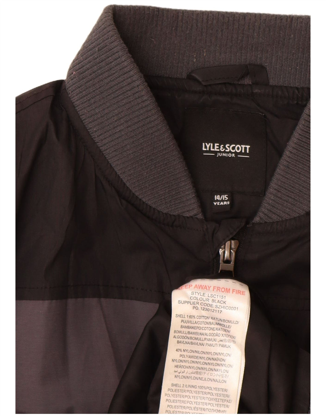 Lyle & Scott Boys Bomber Jacket 14-15 år Grå Colourblock Bomuld