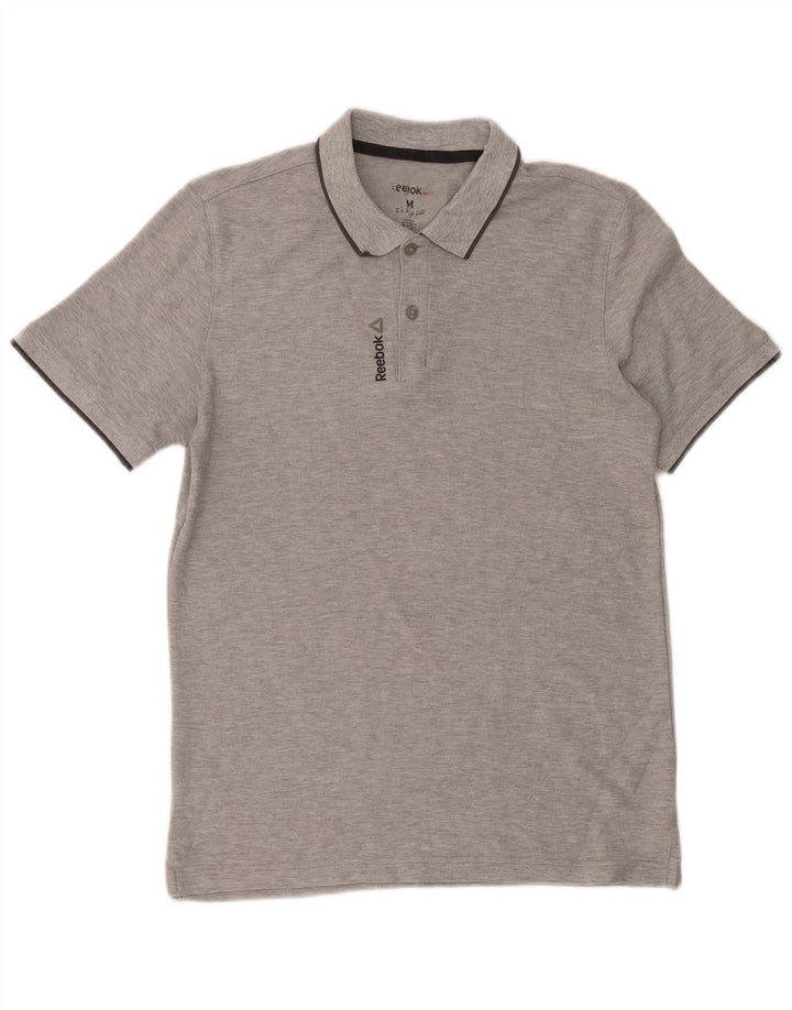 Polo Reebok da uomo grigio medio chiazzato
