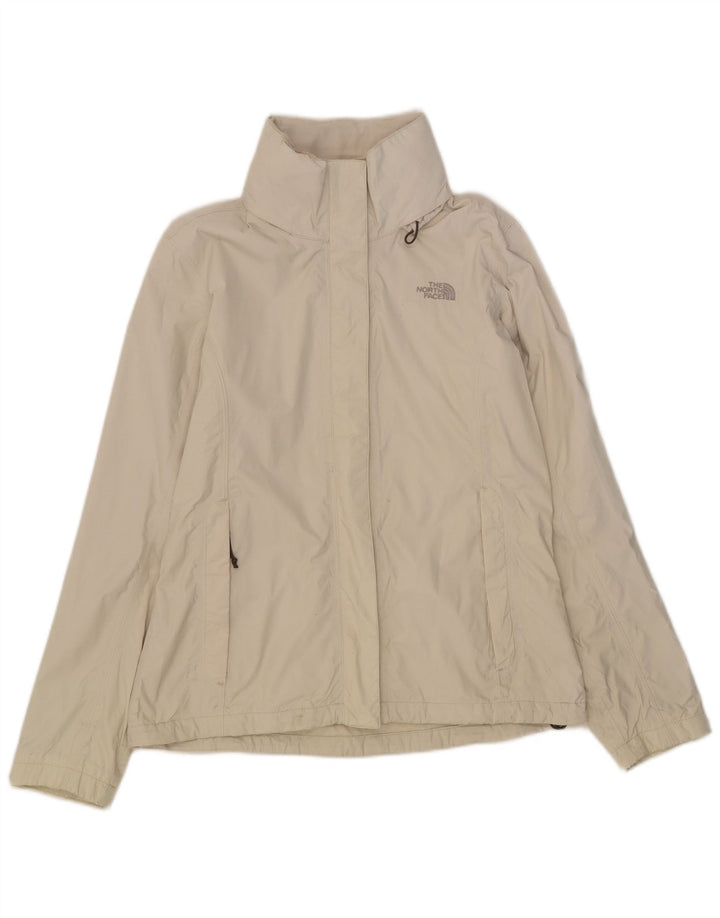 The North Face Womens Hooded Rain Jacket UK 14 Medium White Nylon
