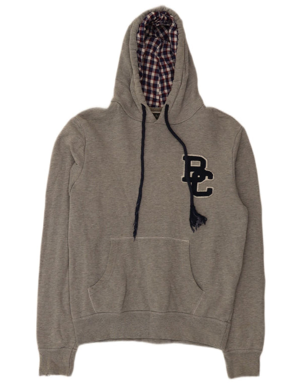 Best Company Mens Graphic Hoodie Jumper Small Grey Cotton