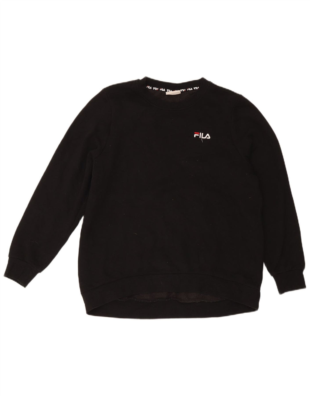 Fila Womens Sweatshirt Jumper UK 14 Large Black Cotton