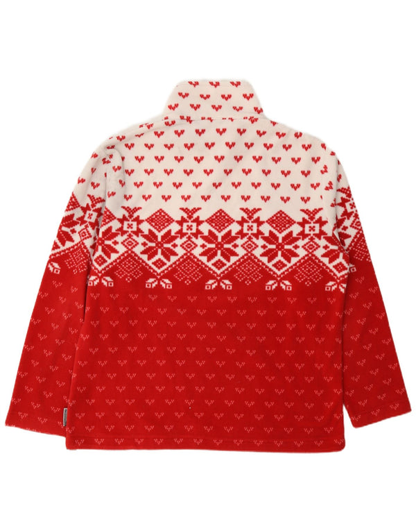 Damski sweter polarowy F.LLI Campagnolo z zamkiem, UK 18 XL, czerwony Fair Isle