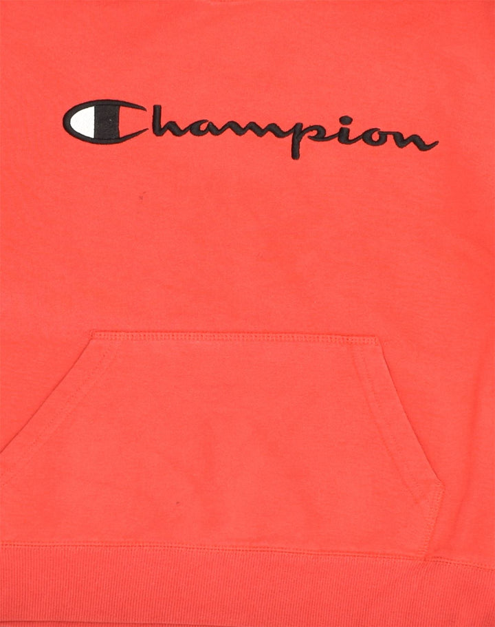 CHAMPION Womens Graphic Hoodie Jumper UK 14 Large Red Cotton | Vintage Champion | Thrift | Second-Hand Champion | Used Clothing | Messina Hembry 
