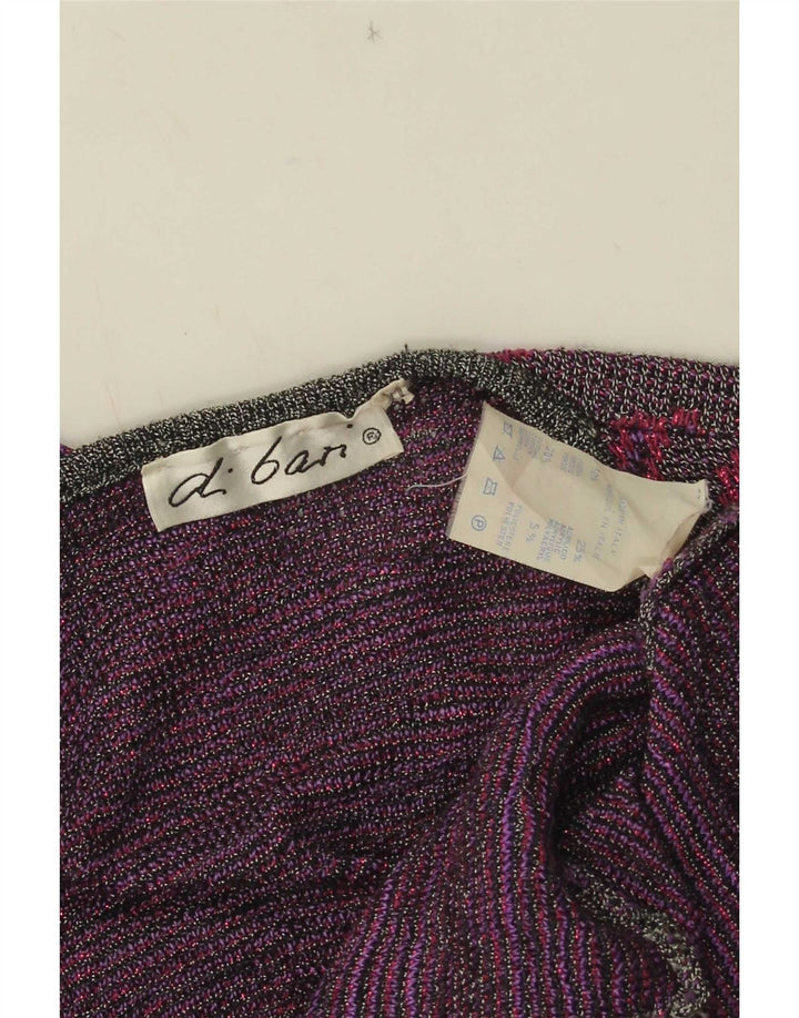 Di Bari Womens Abstract Pattern Cardigan Sweater IT 40 Small Purple