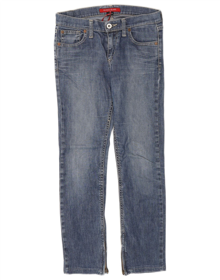 GUESS Womens Slim Jeans W24 L24 Blue Cotton
