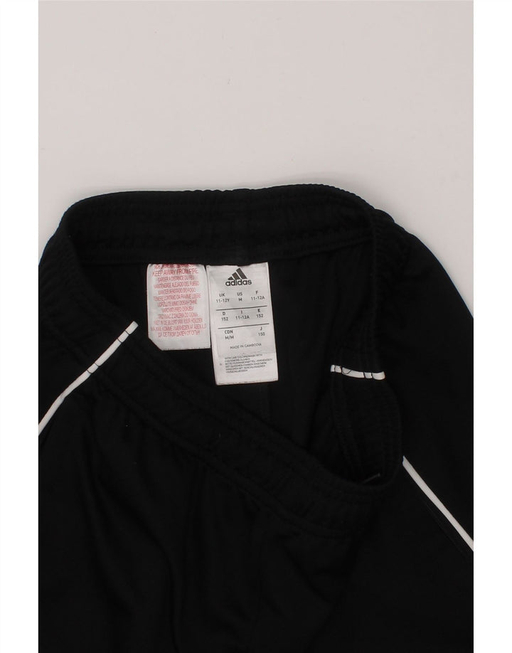 ADIDAS Boys Tracksuit Trousers 11-12 Years Black Polyester Vintage Adidas and Second-Hand Adidas from Messina Hembry 