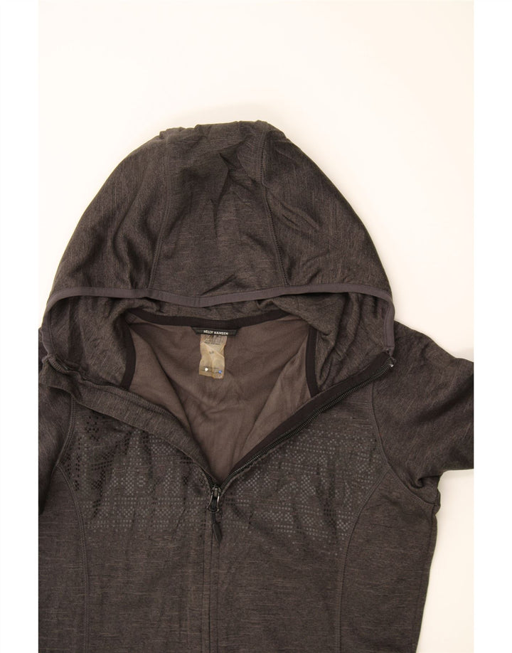 HELLY HANSEN Womens Zip Hoodie Sweater UK 10 Small Grey Polyester Vintage Helly Hansen and Second-Hand Helly Hansen from Messina Hembry 