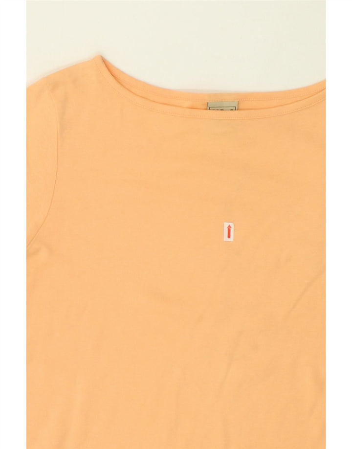 L.L.BEAN Womens Top 3/4 Sleeve UK 14 Medium Orange Cotton Vintage L.L.Bean and Second-Hand L.L.Bean from Messina Hembry 